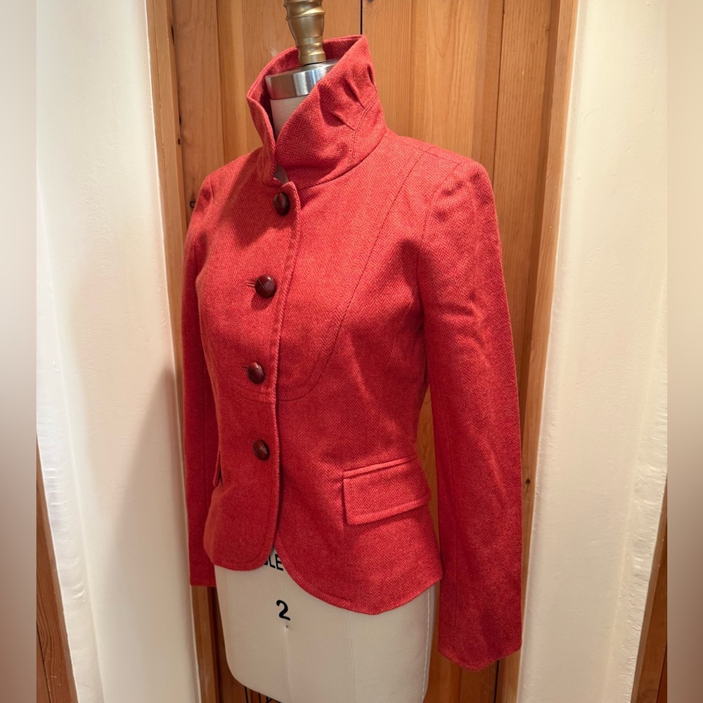 J. Crew Red Wool Bella Jacket - Picture 6 of 13